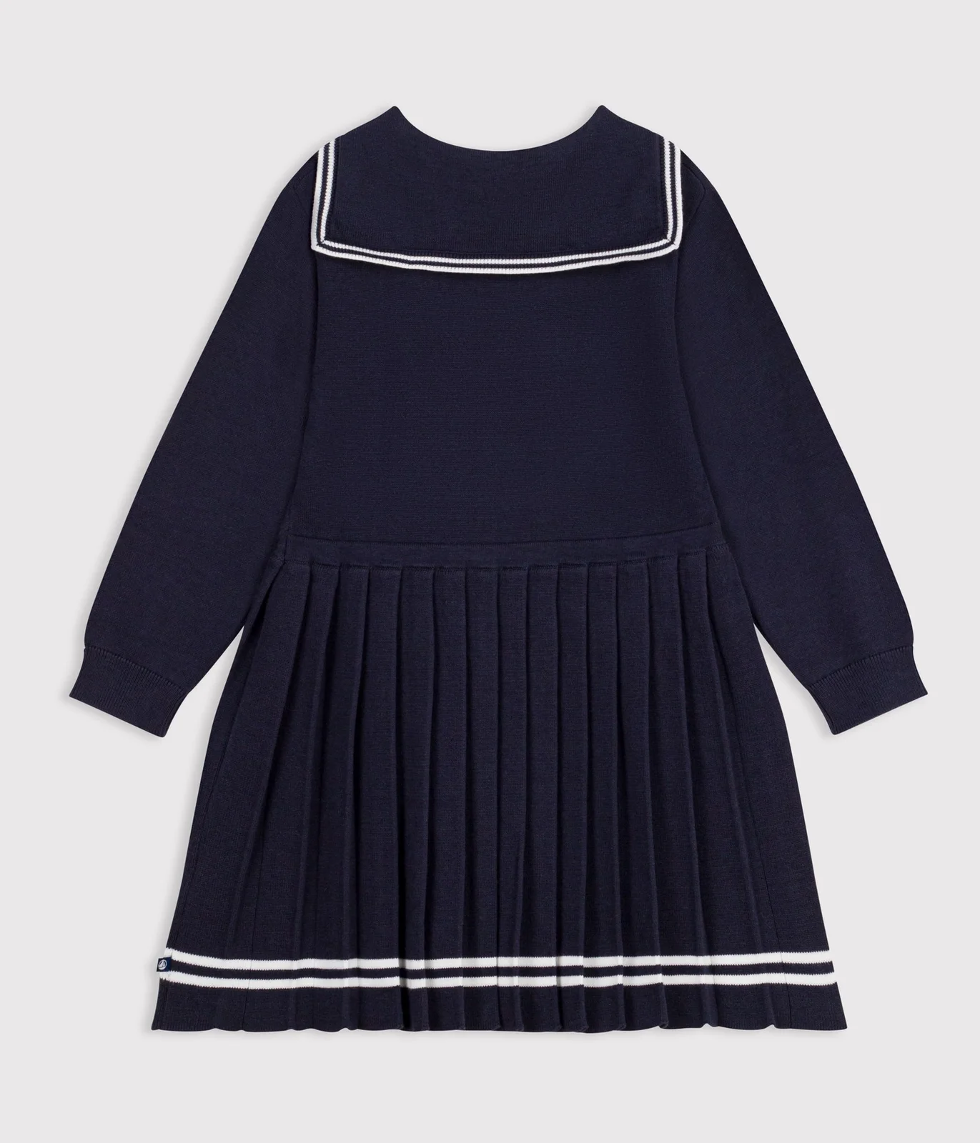 Children's long-sleeved plain cotton dress