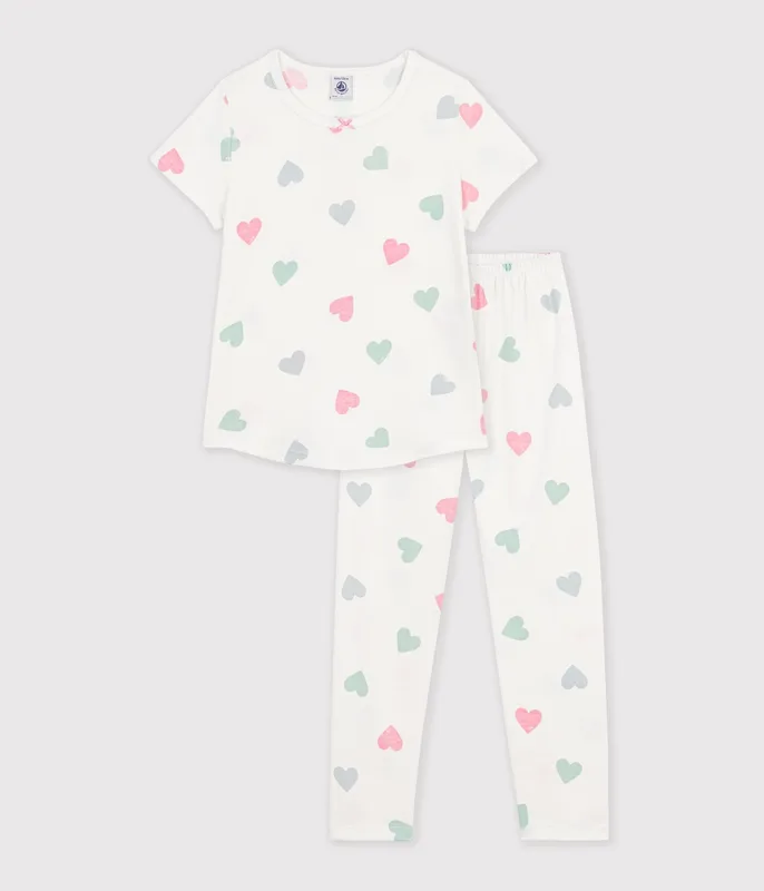 Children's printed cotton pyjamas with short sleeves and long legs