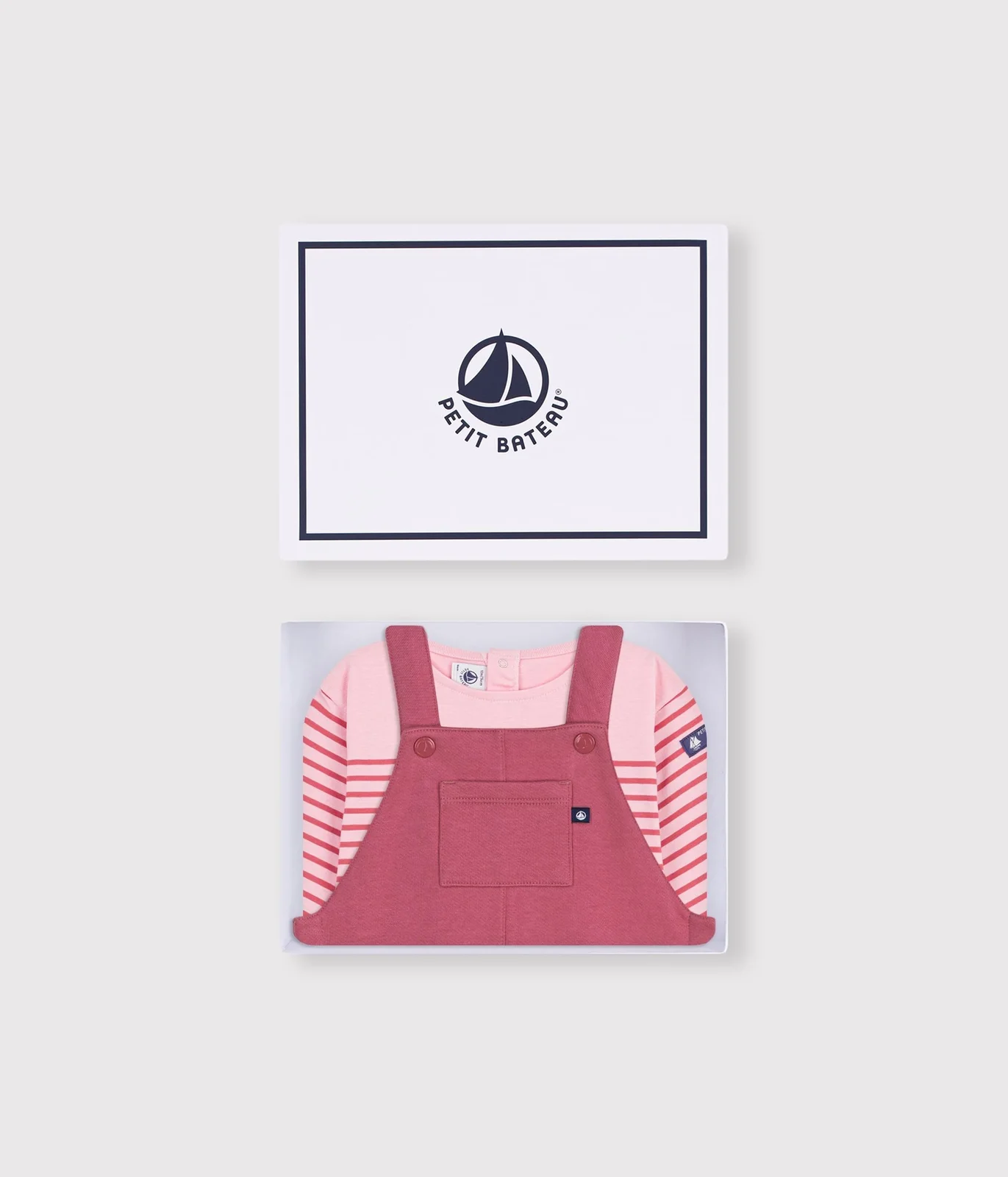 Babies' cotton gift set: T-shirt and dungarees