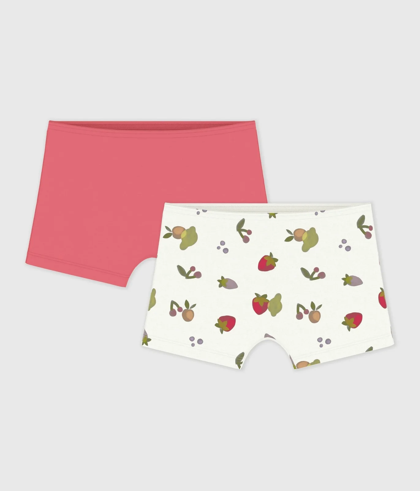 Pack of children's fruit-print long cotton shorties