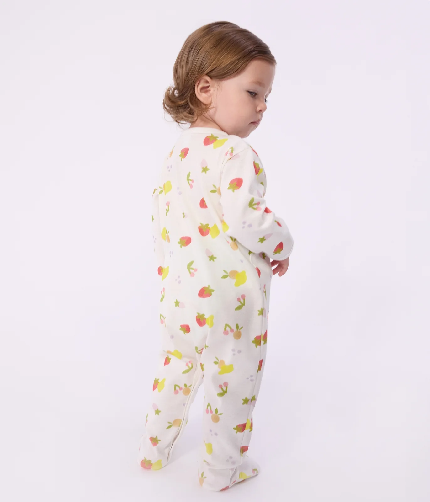 Babies' fruit print cotton pyjama suit