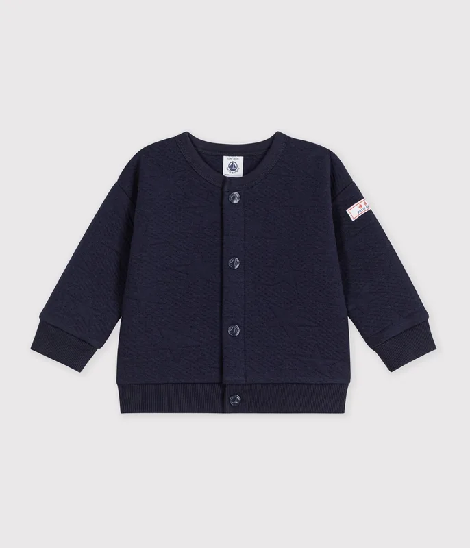 Babies' cardigan in thick cotton with a star motif