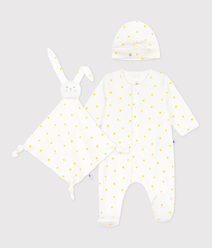 Newborn babies' sun print cotton gift set