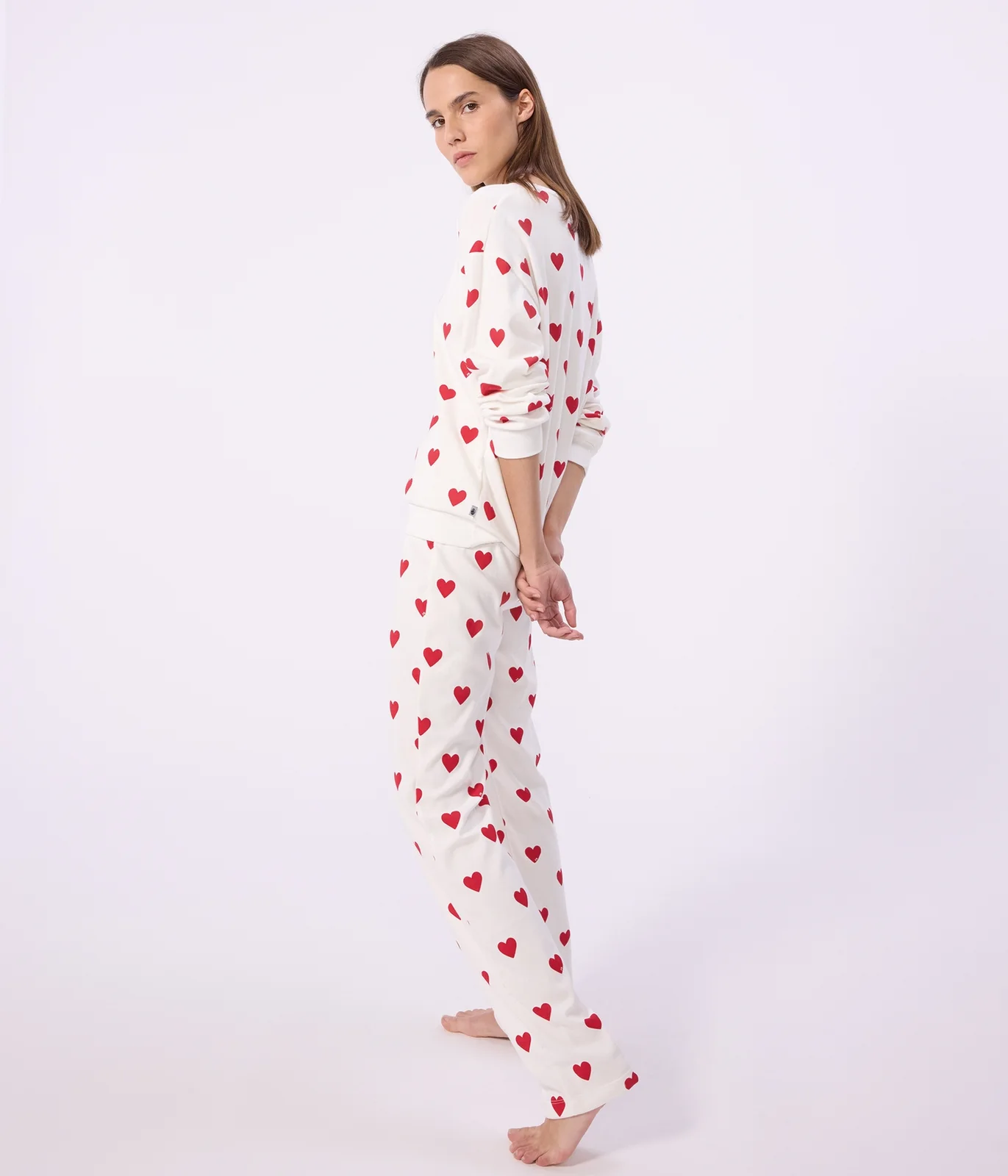 Women's heart print cotton pyjamas