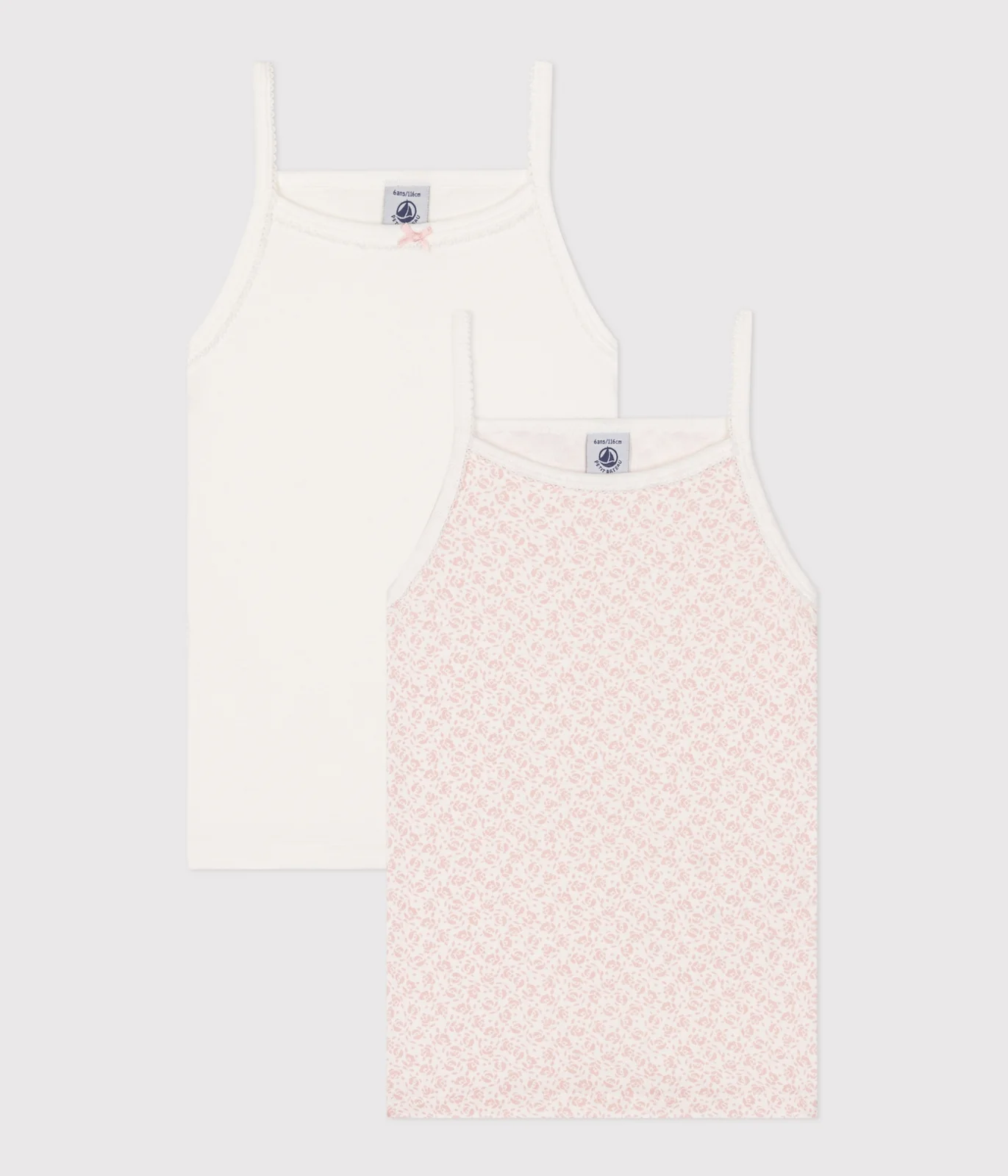 Children's floral cotton tank tops - 2-Pack