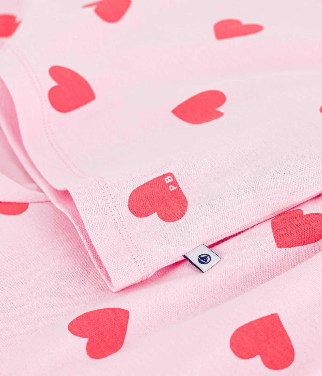 Children's short heart print cotton pyjamas
