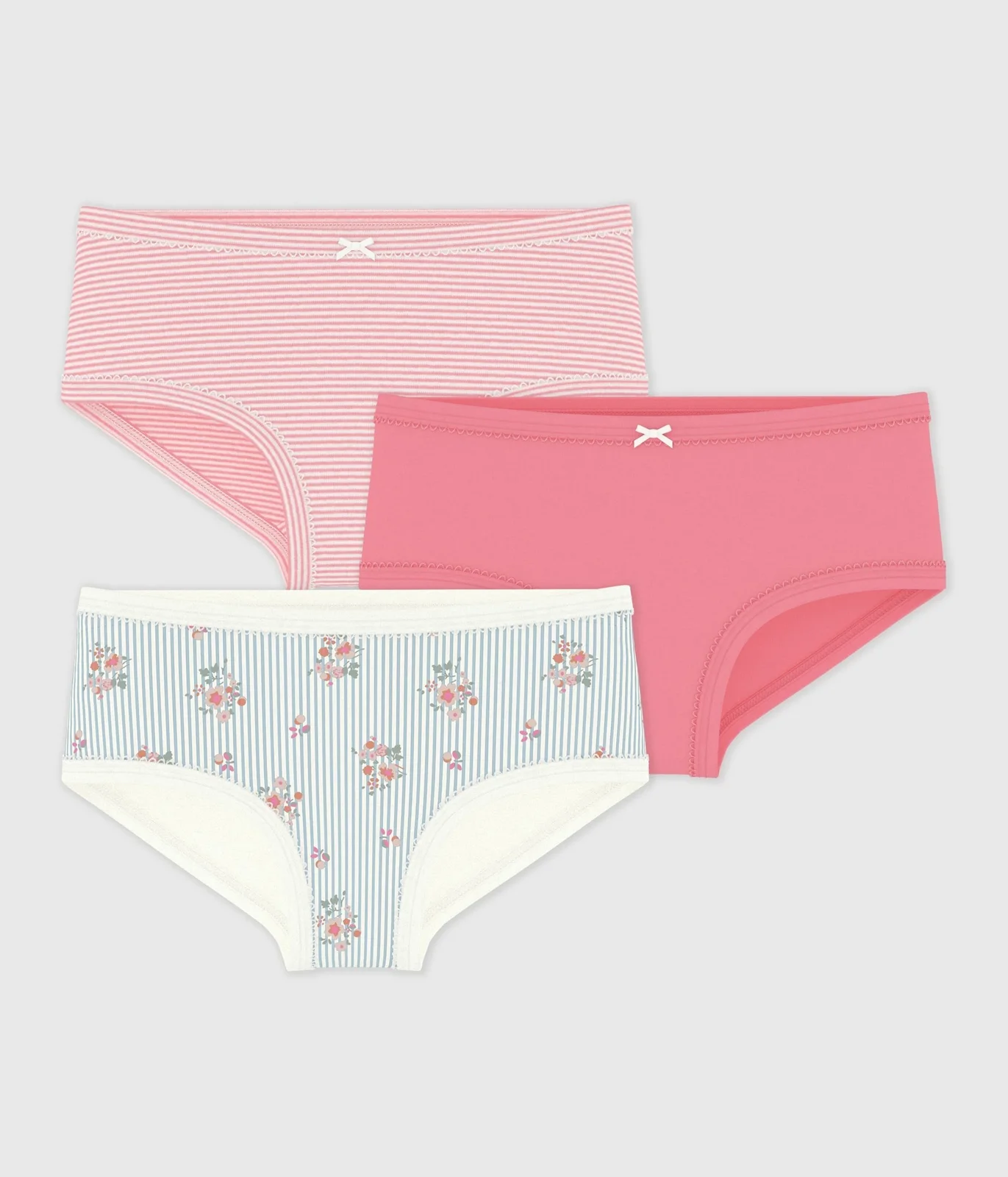Pack of children's high-waisted floral-print cotton pants