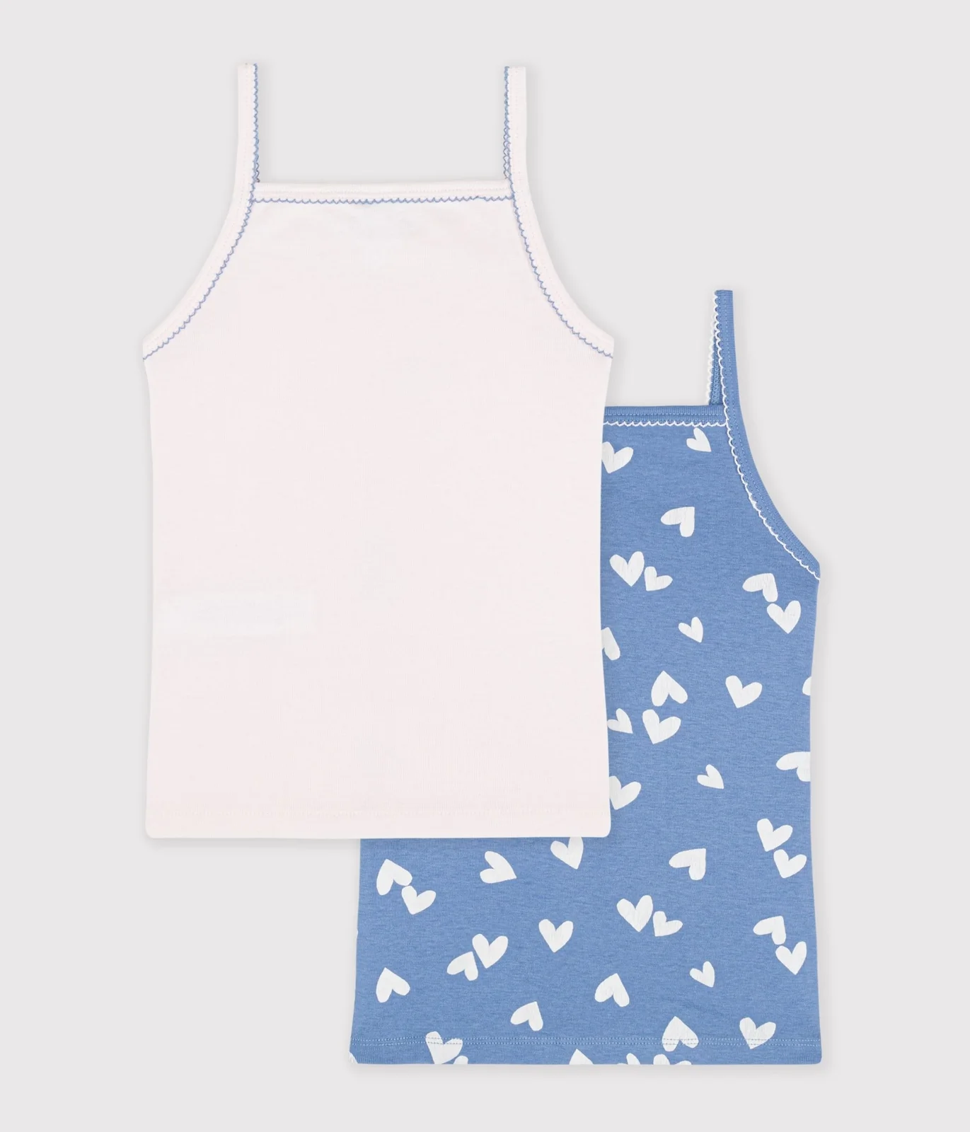 Pack of children's cotton tank tops with hearts