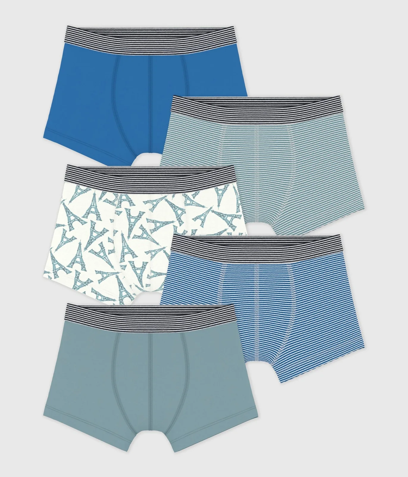 Pack of children's Eiffel Tower print cotton boxers
