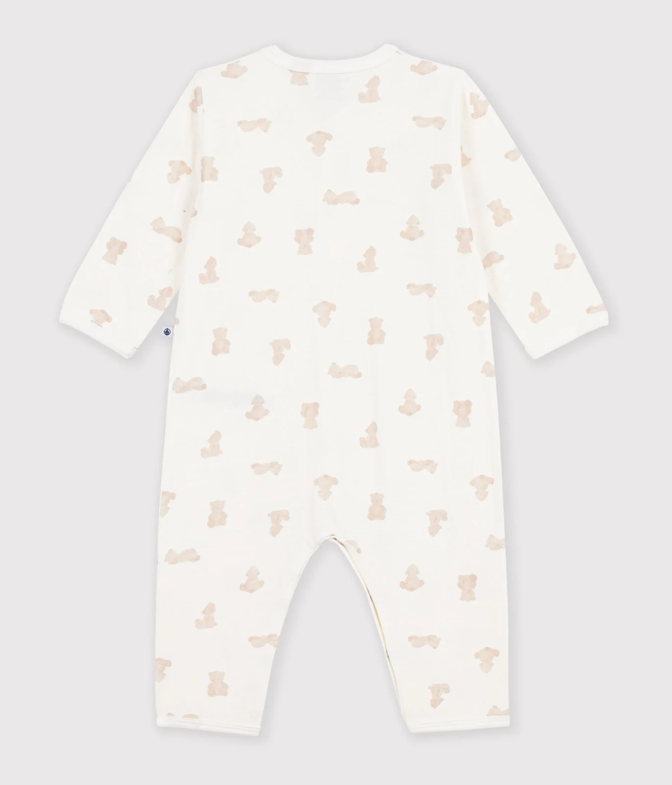Babies' footless bear-print tube-knit pyjama suit