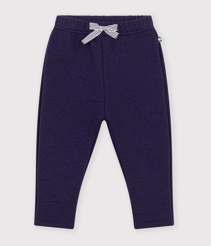 Babies' thick cotton trousers with a star pattern