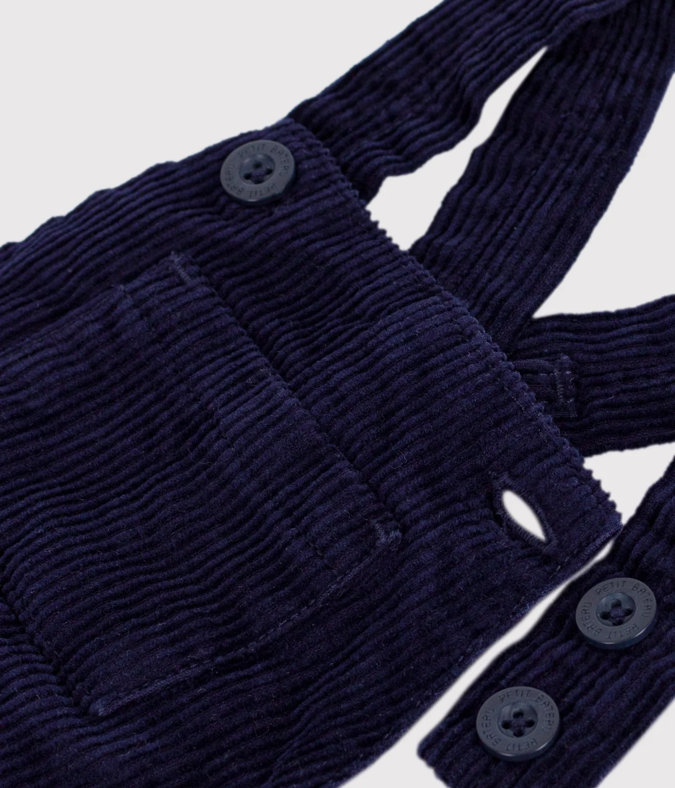 Babies' long-leg dungarees in plain corduroy