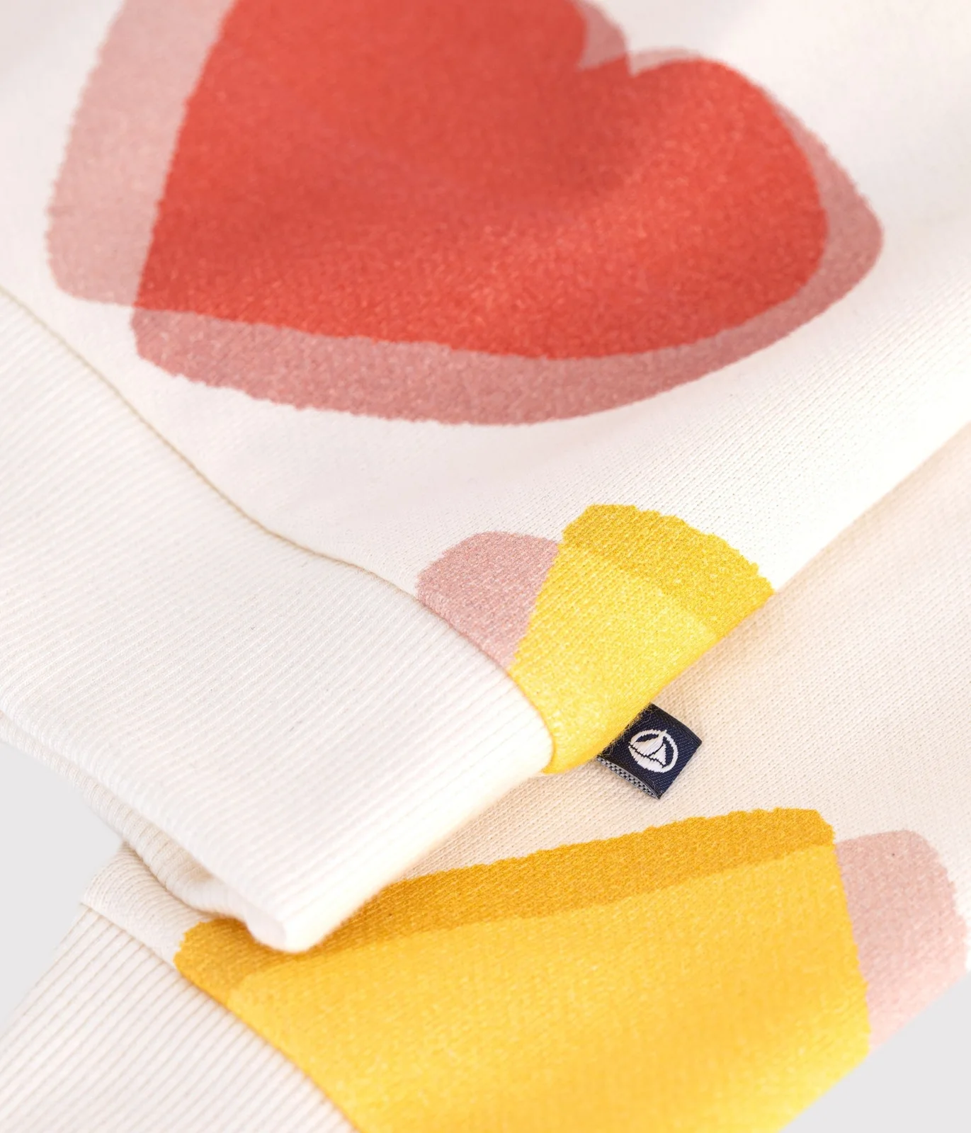 Children's cotton sweatshirt printed with hearts