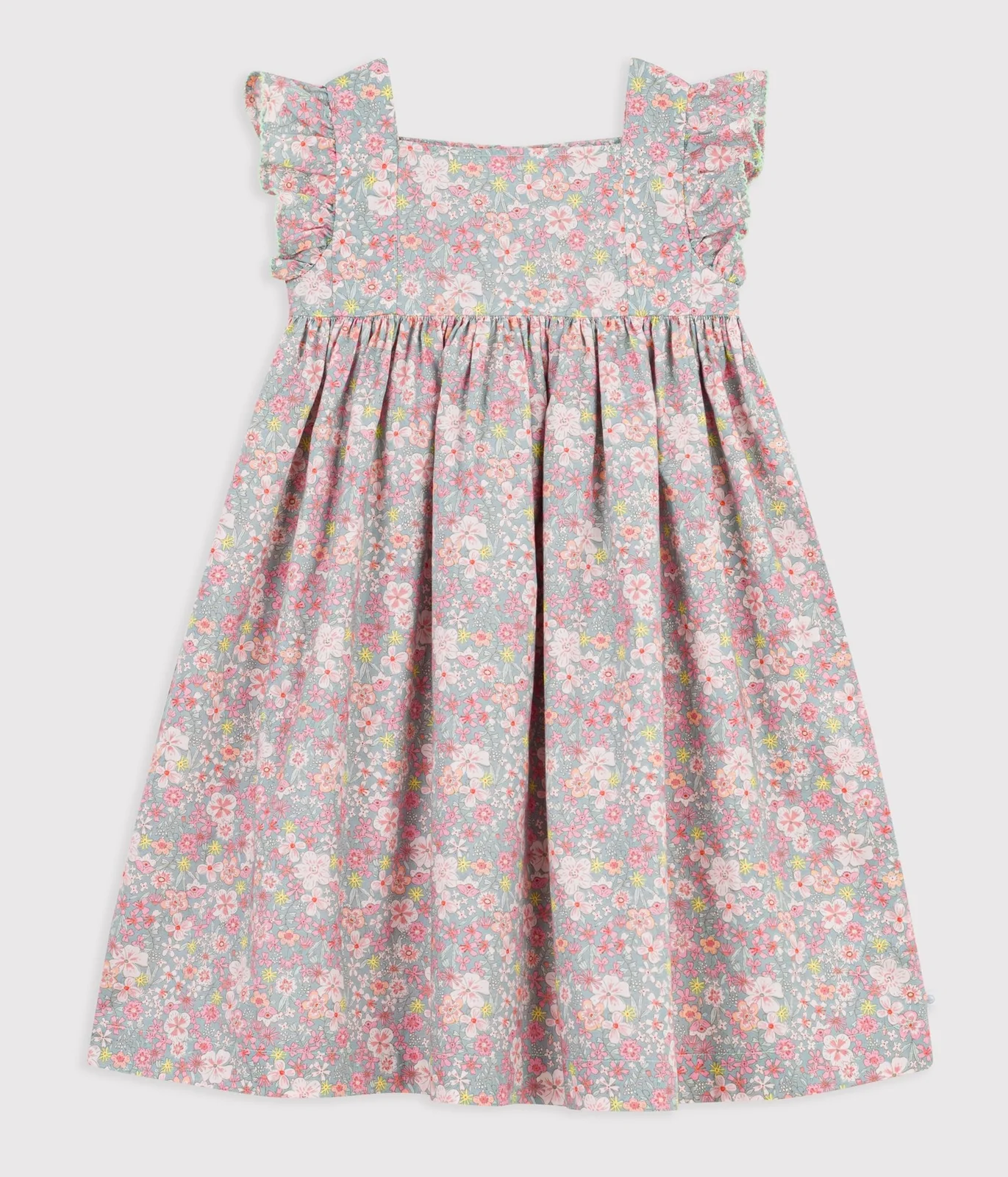 Children's sleeveless floral print cotton dress