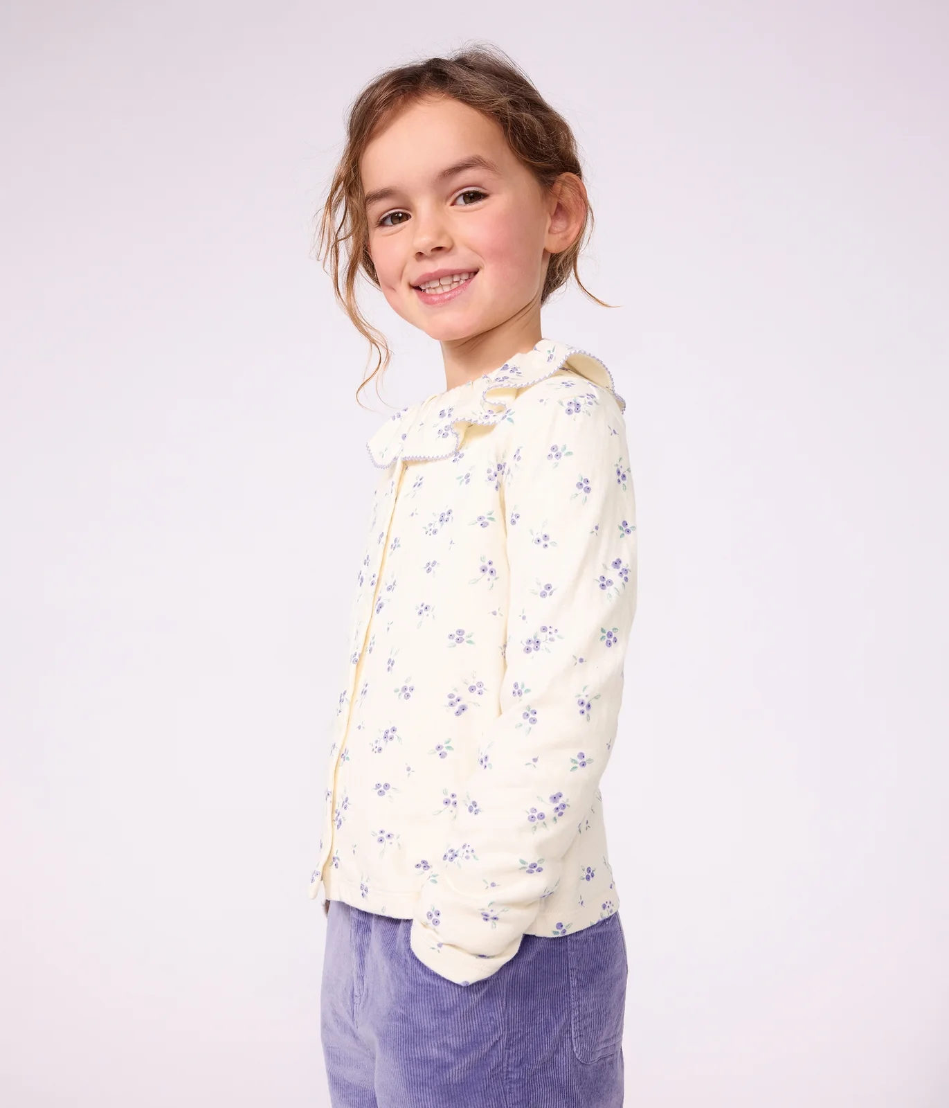 Children's cotton cardigan with flowers