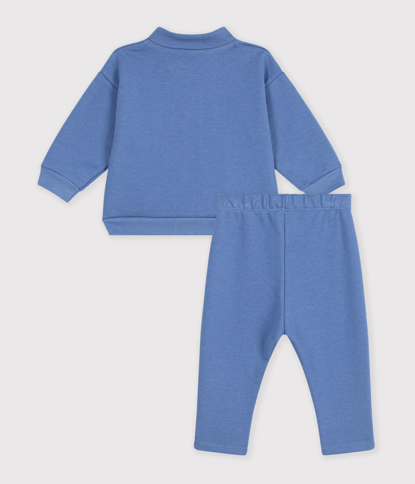 Babies' sweatshirt and trousers set in plain cotton