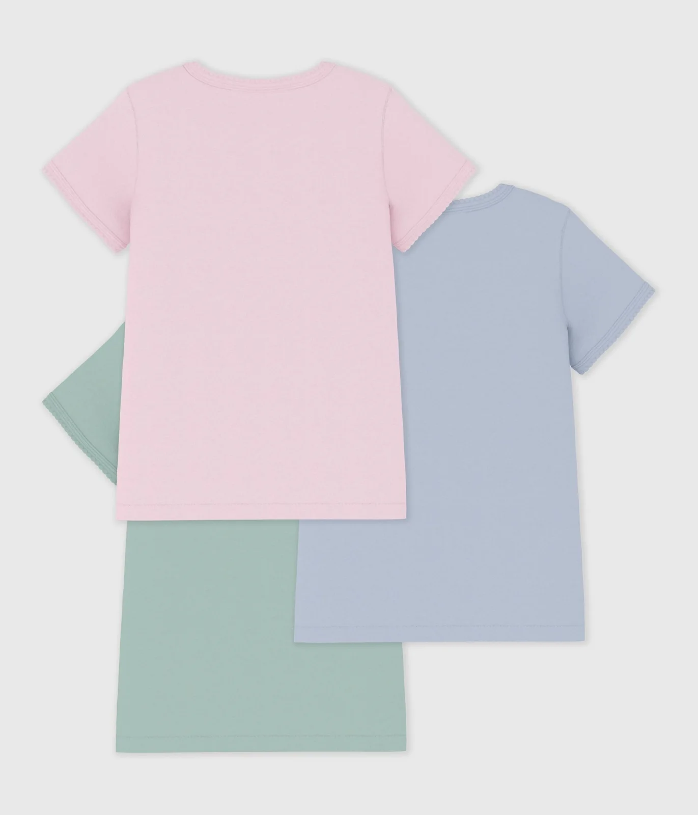 Pack of children's short-sleeved plain cotton T-shirts