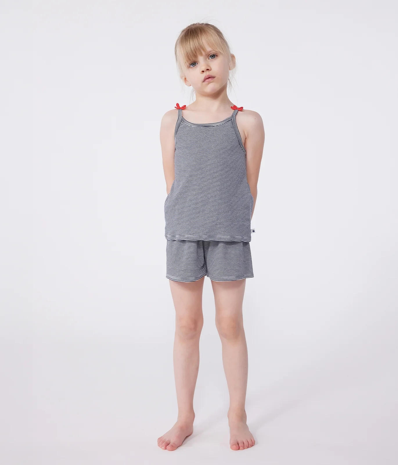 Children's short stripy strappy pyjamas