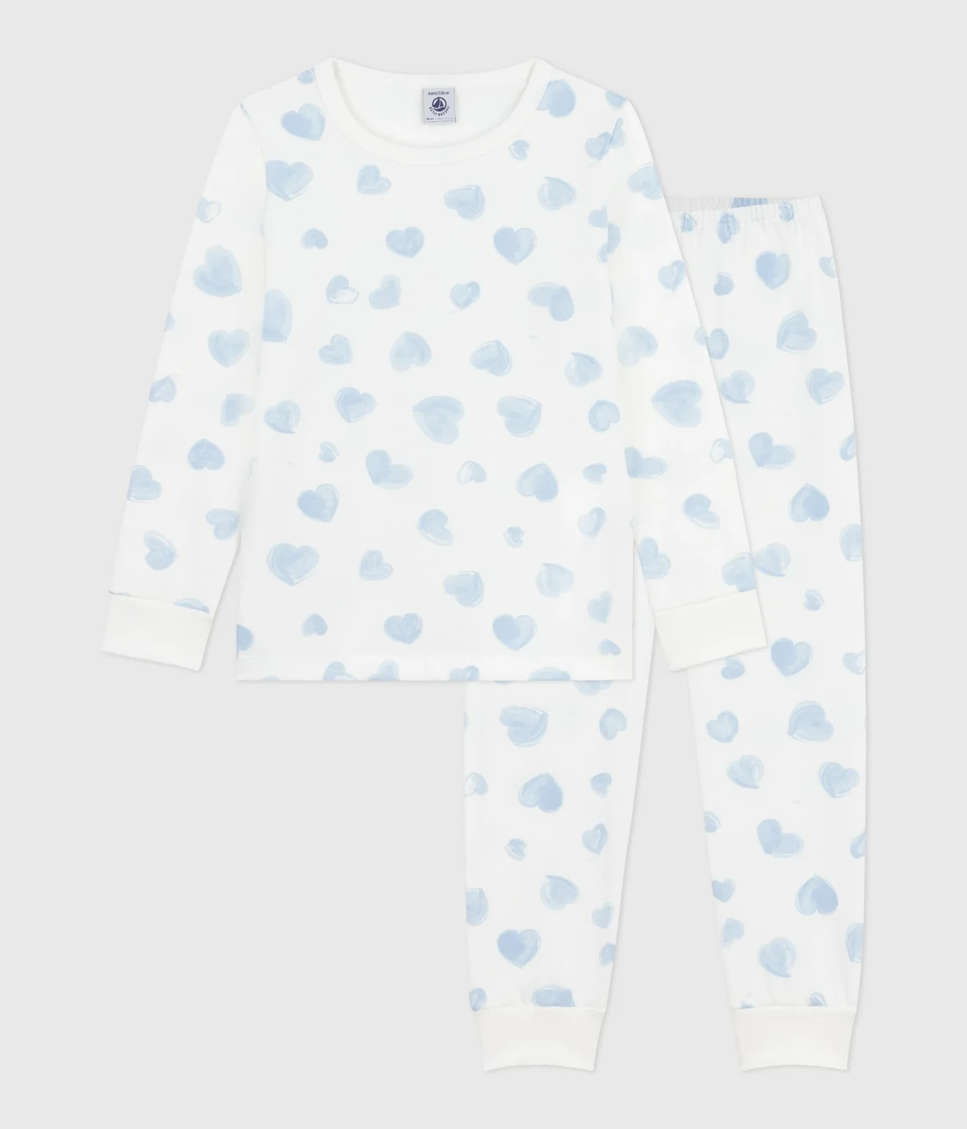 Children's pyjamas in heart-printed fleece