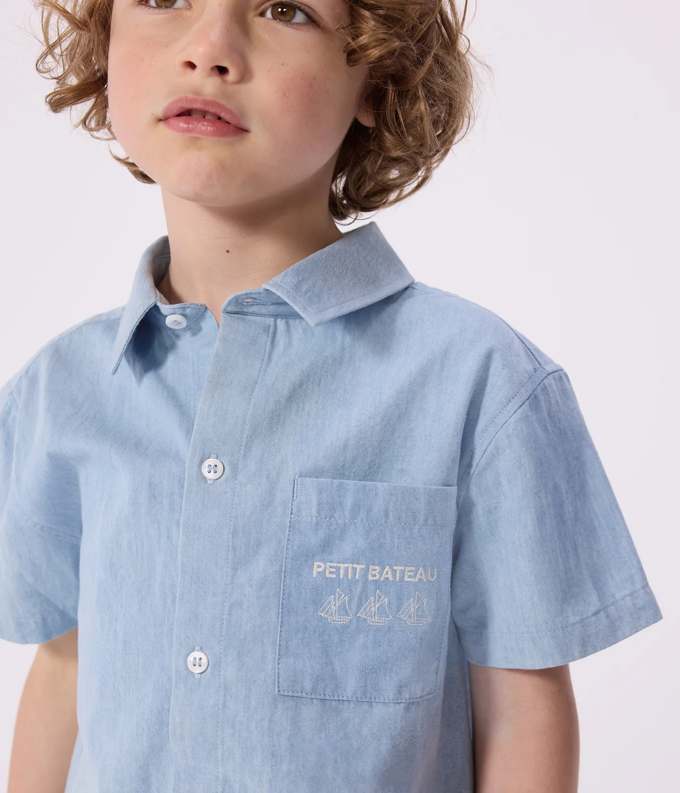 Children's short-sleeved cotton shirt