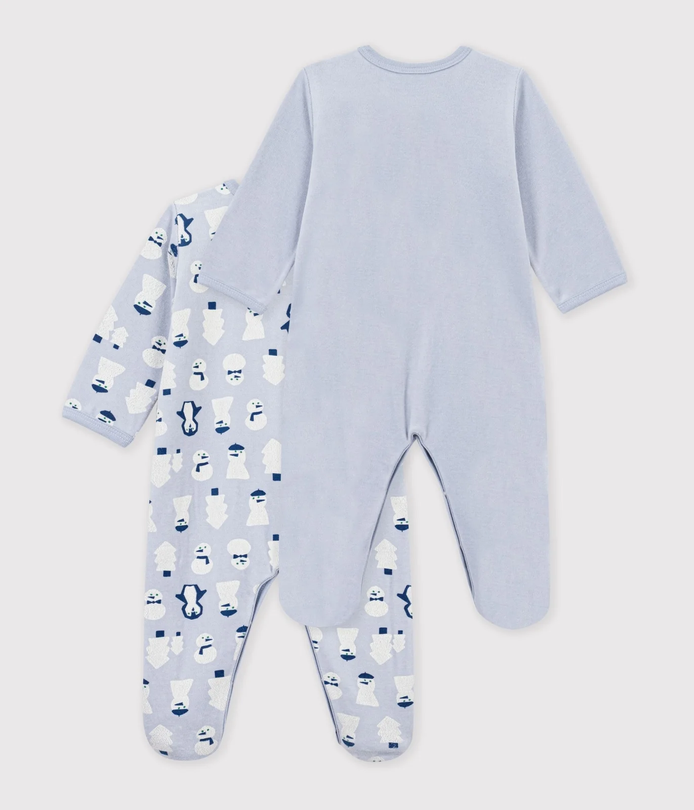 Pack of printed velour pyjamas for babies