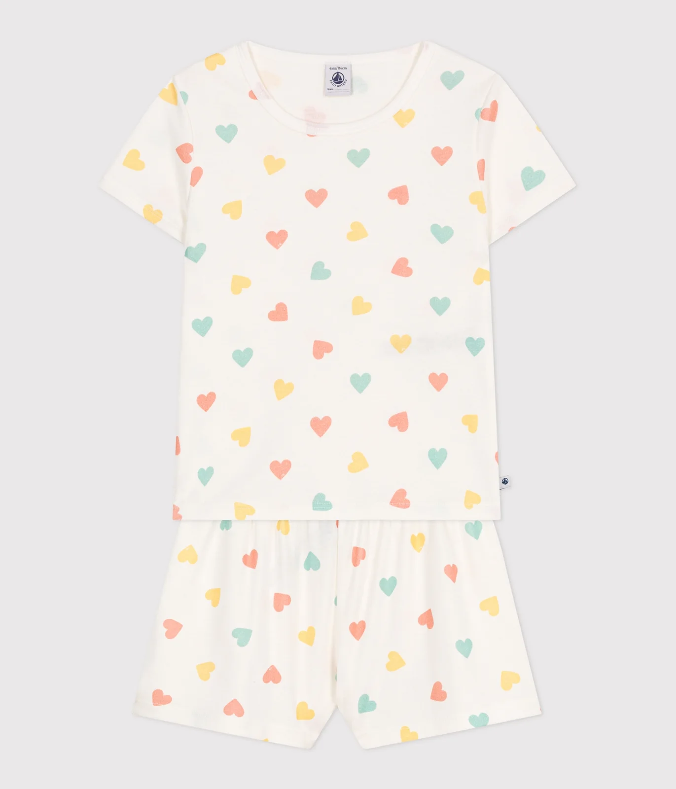 Children's short heart print cotton pyjamas
