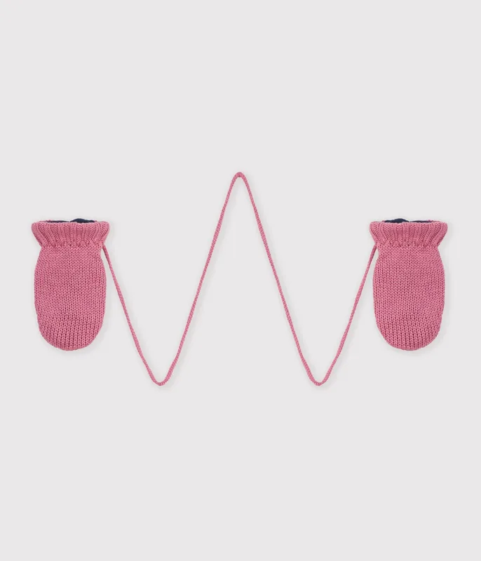 Babies' plain cotton jersey mittens