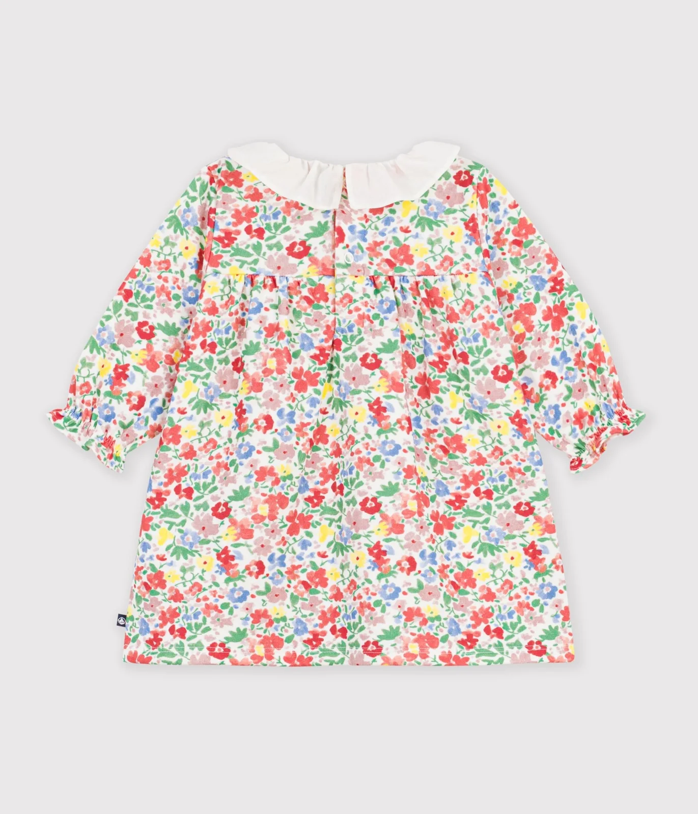 Babies' long sleeved floral-print cotton dress