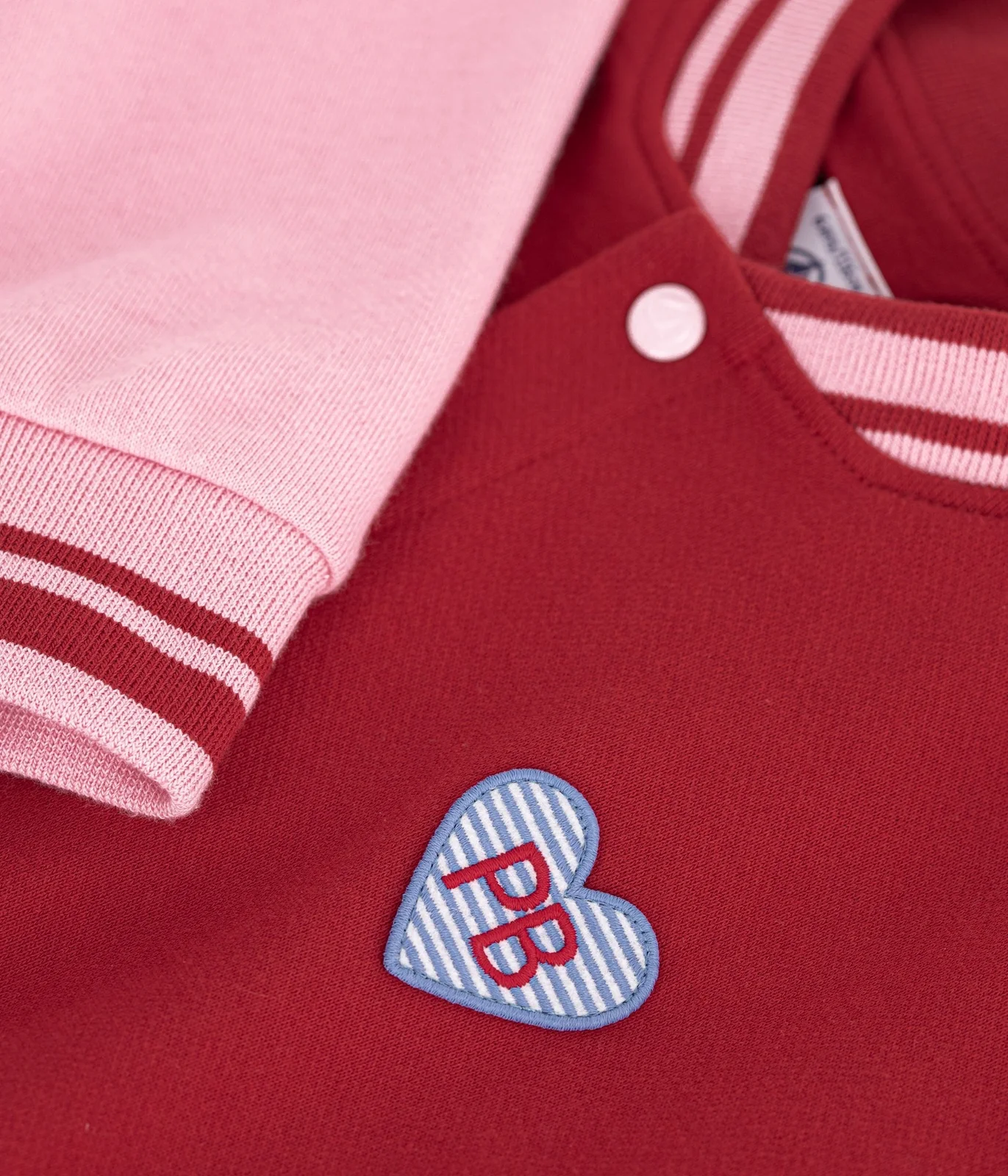 Children's varsity-style jacket in colourblock cotton