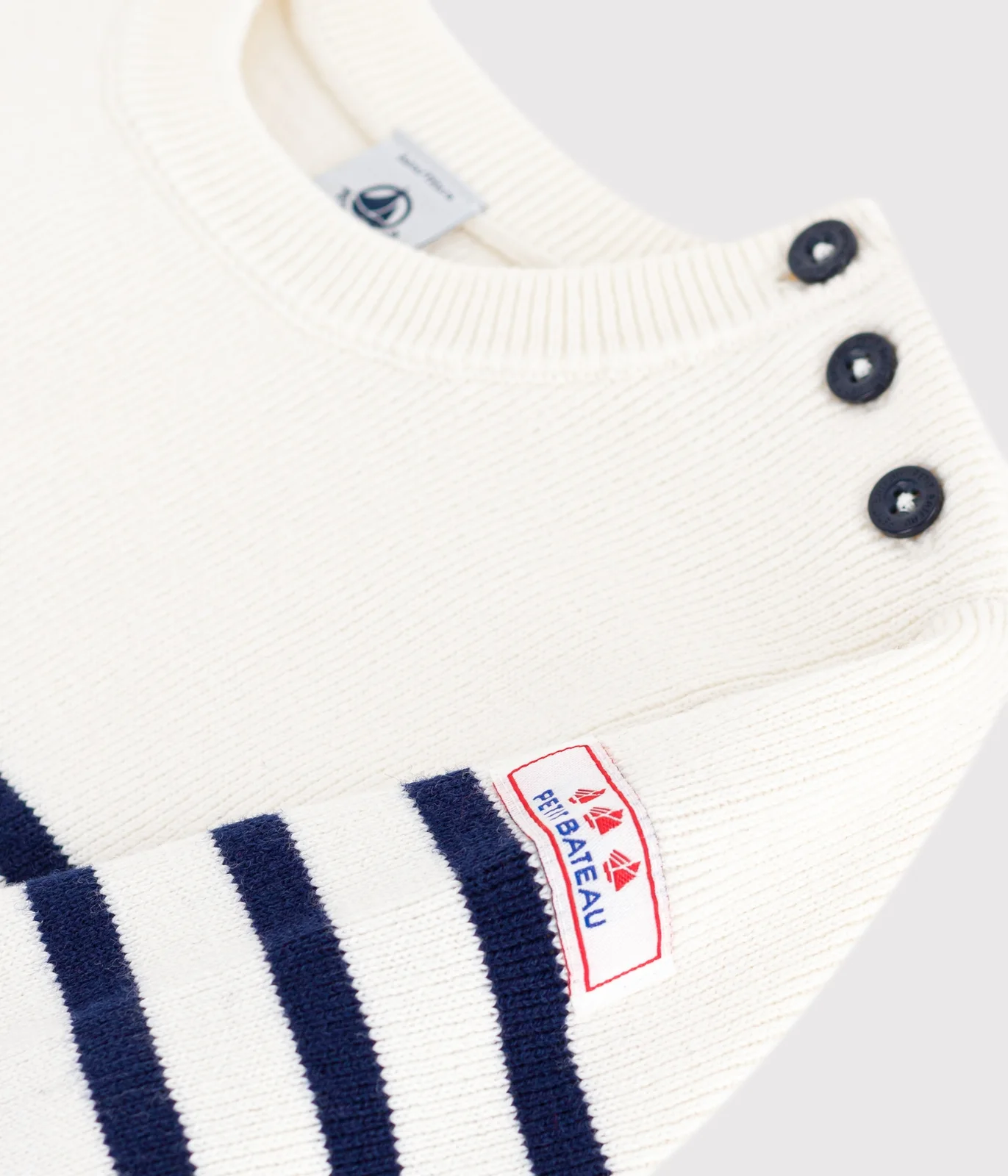 Children's stripy jumper in wool and cotton
