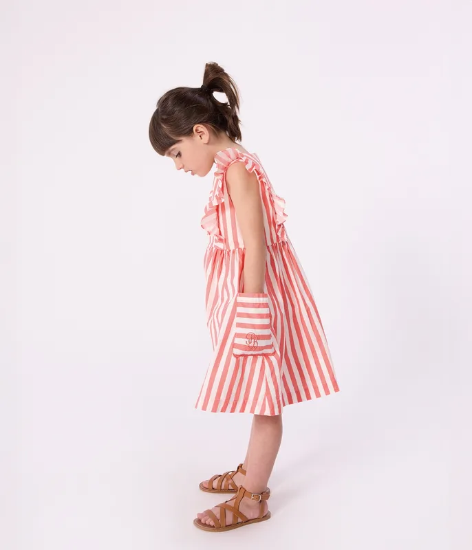 Children's sleeveless stripy cotton dress