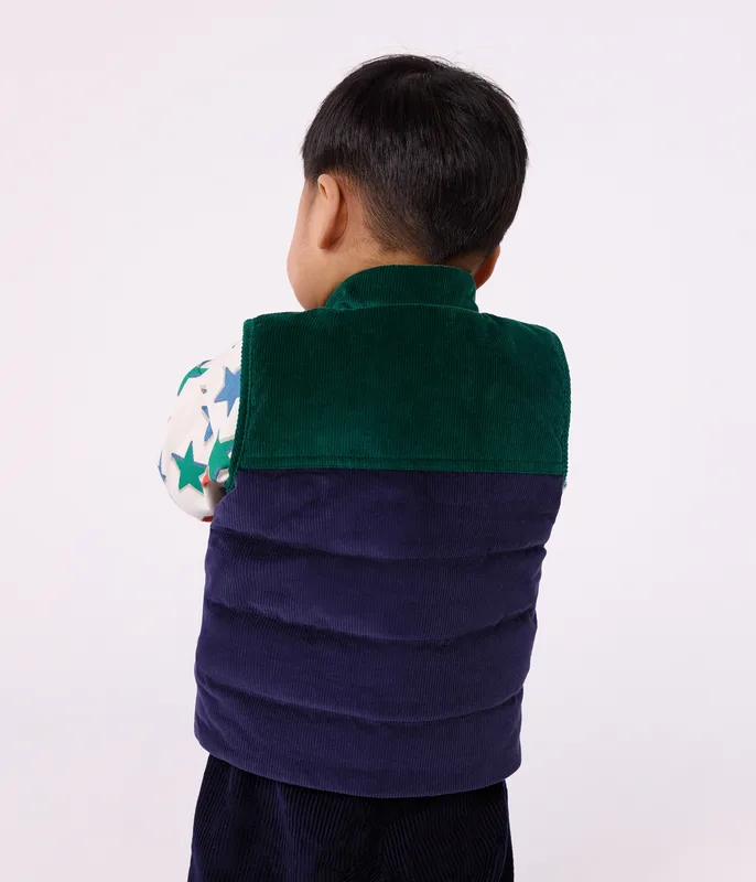 Babies' sleeveless reversible sherpa velour puffer jacket