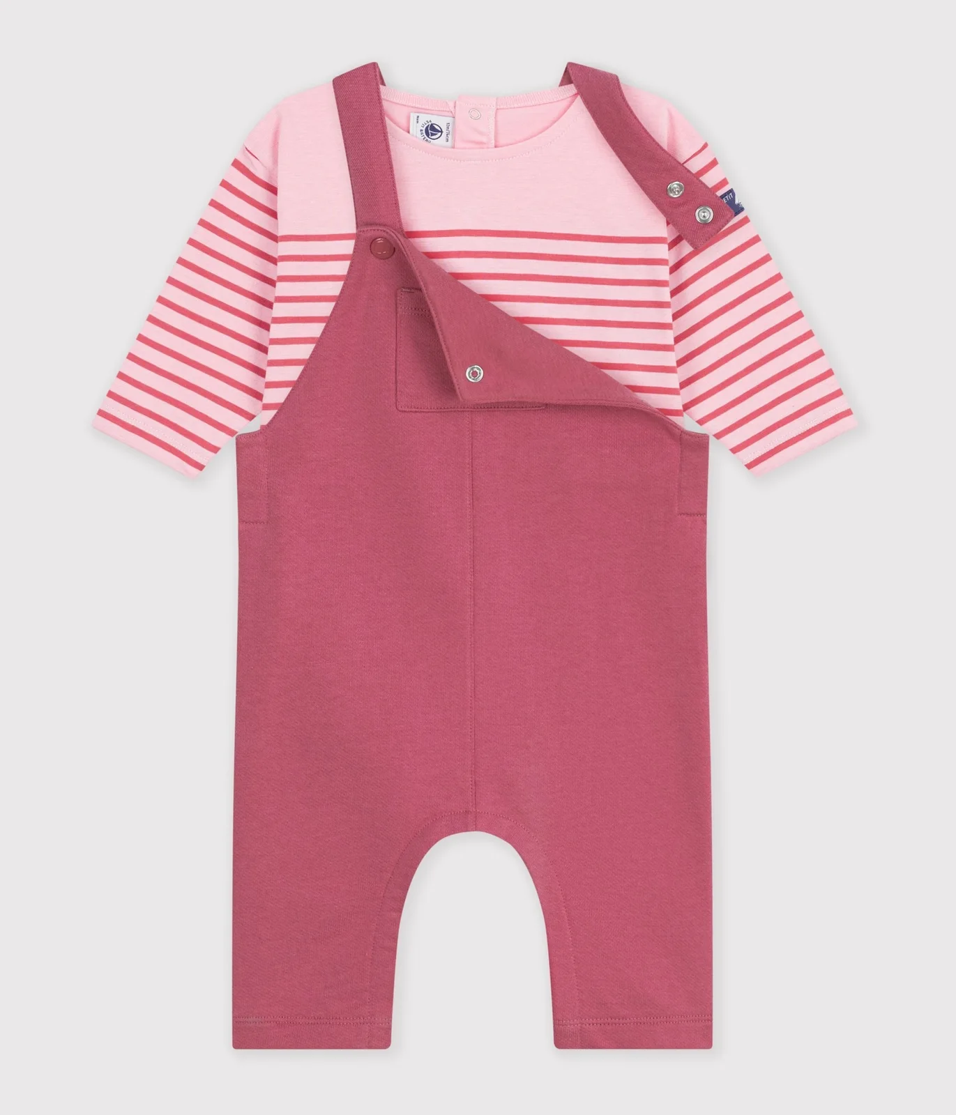 Babies' cotton gift set: T-shirt and dungarees
