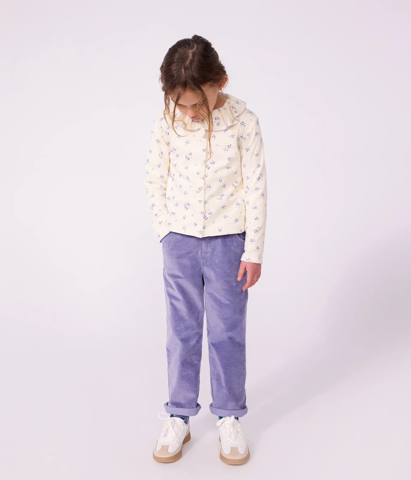 Children's cotton cardigan with flowers