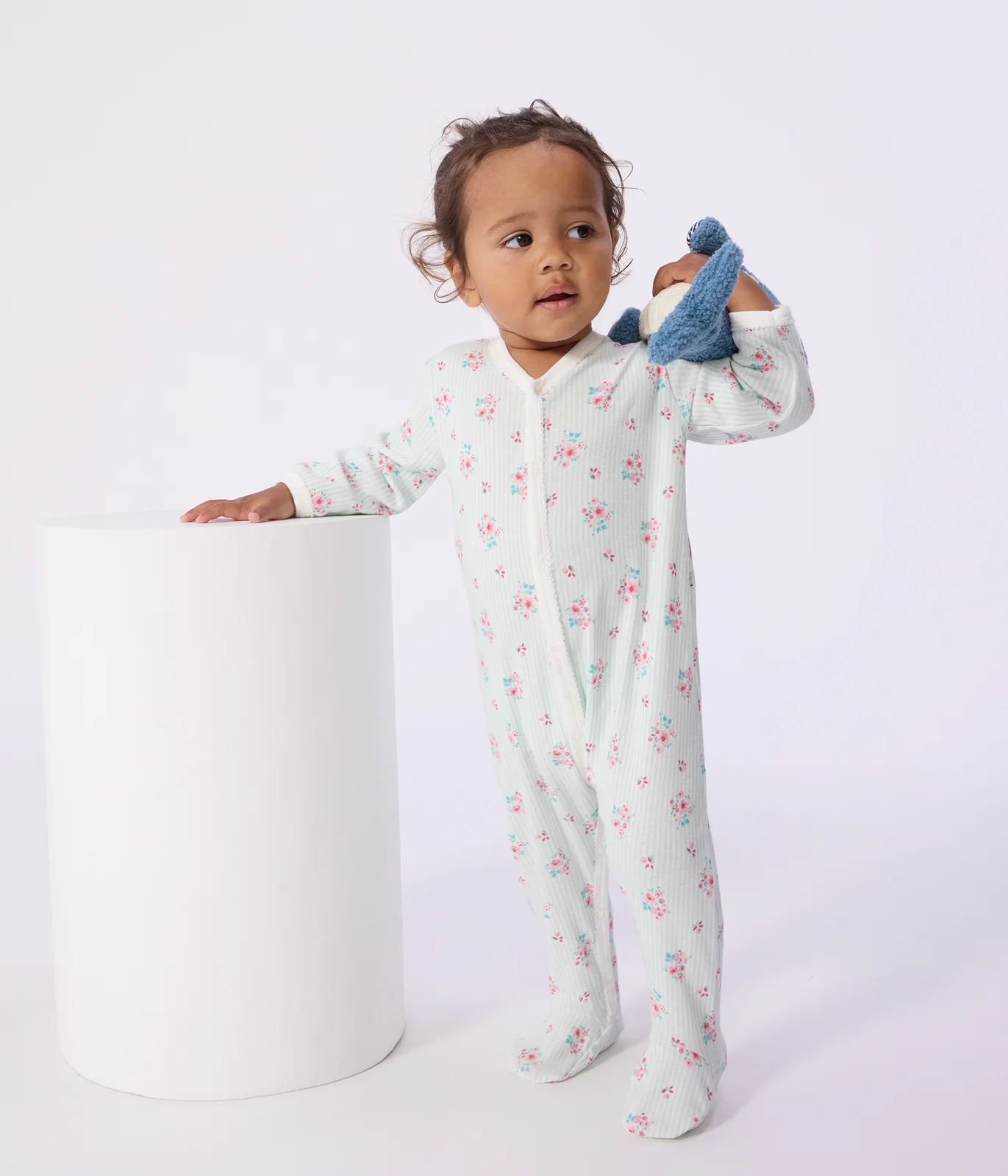 Babies' floral print cotton pyjamas