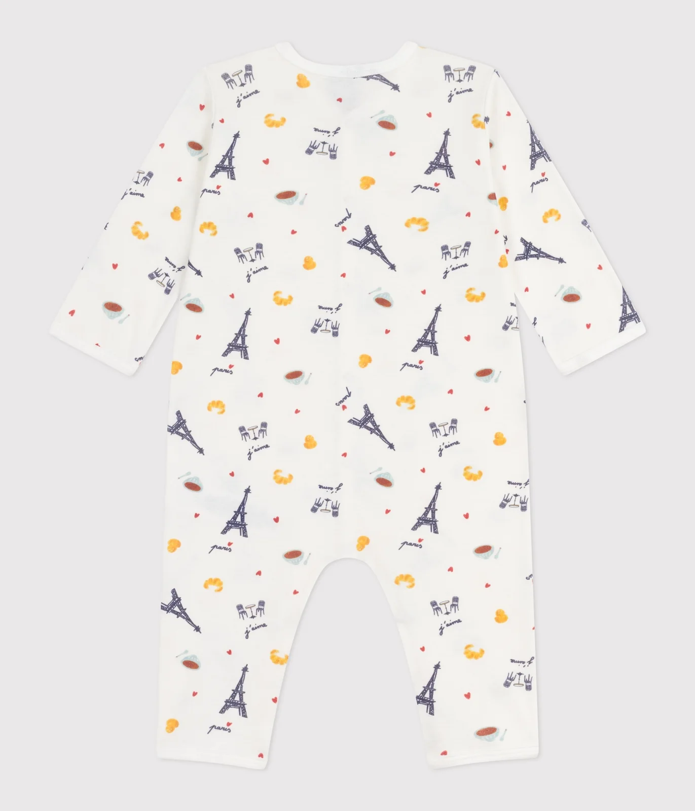 Babies' Paris-print footless cotton pyjama suit
