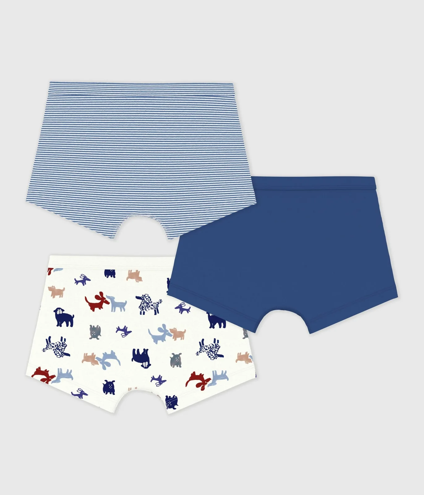 Pack of children's dog print cotton boxers with covered waistbands