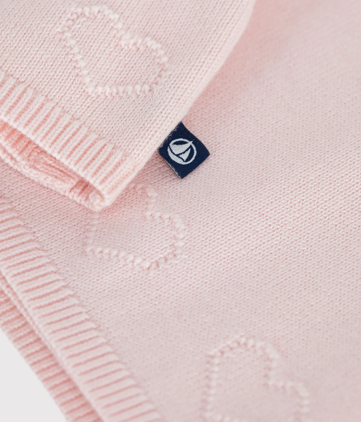 Babies' wool and cotton knit wrapover top