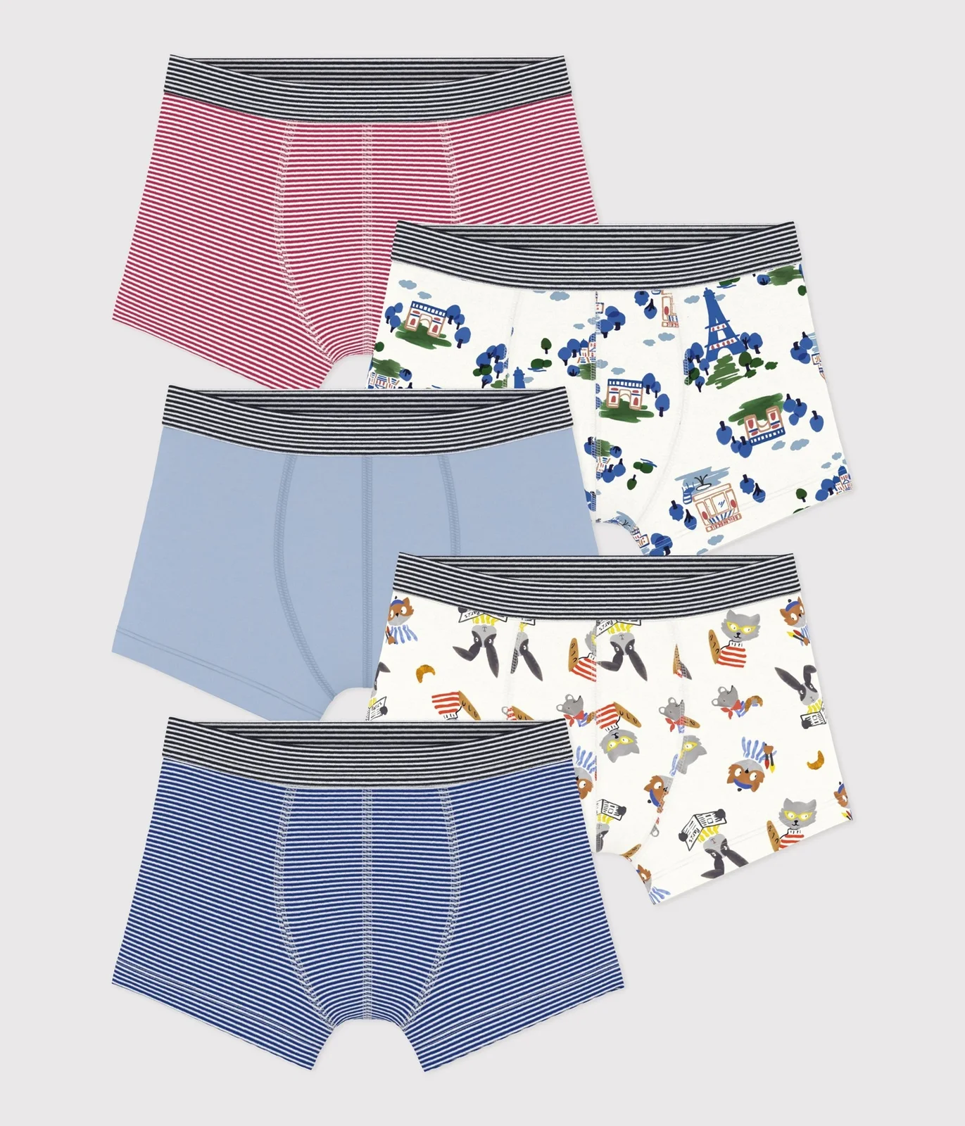 Pack of children's printed cotton boxers
