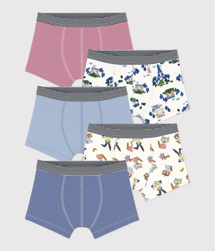 Pack of children's printed cotton boxers