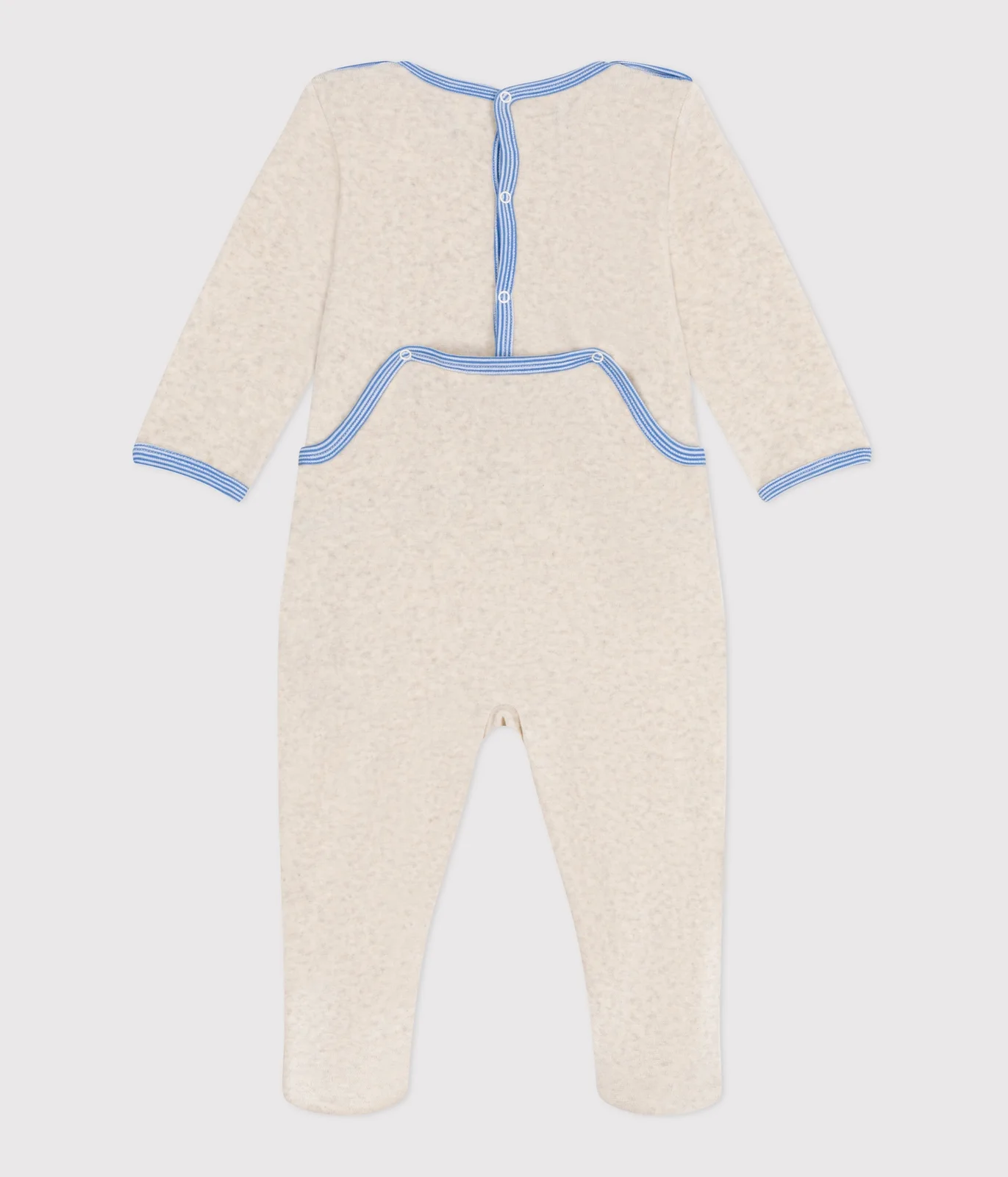 Babies' velour pyjama suit with a back opening