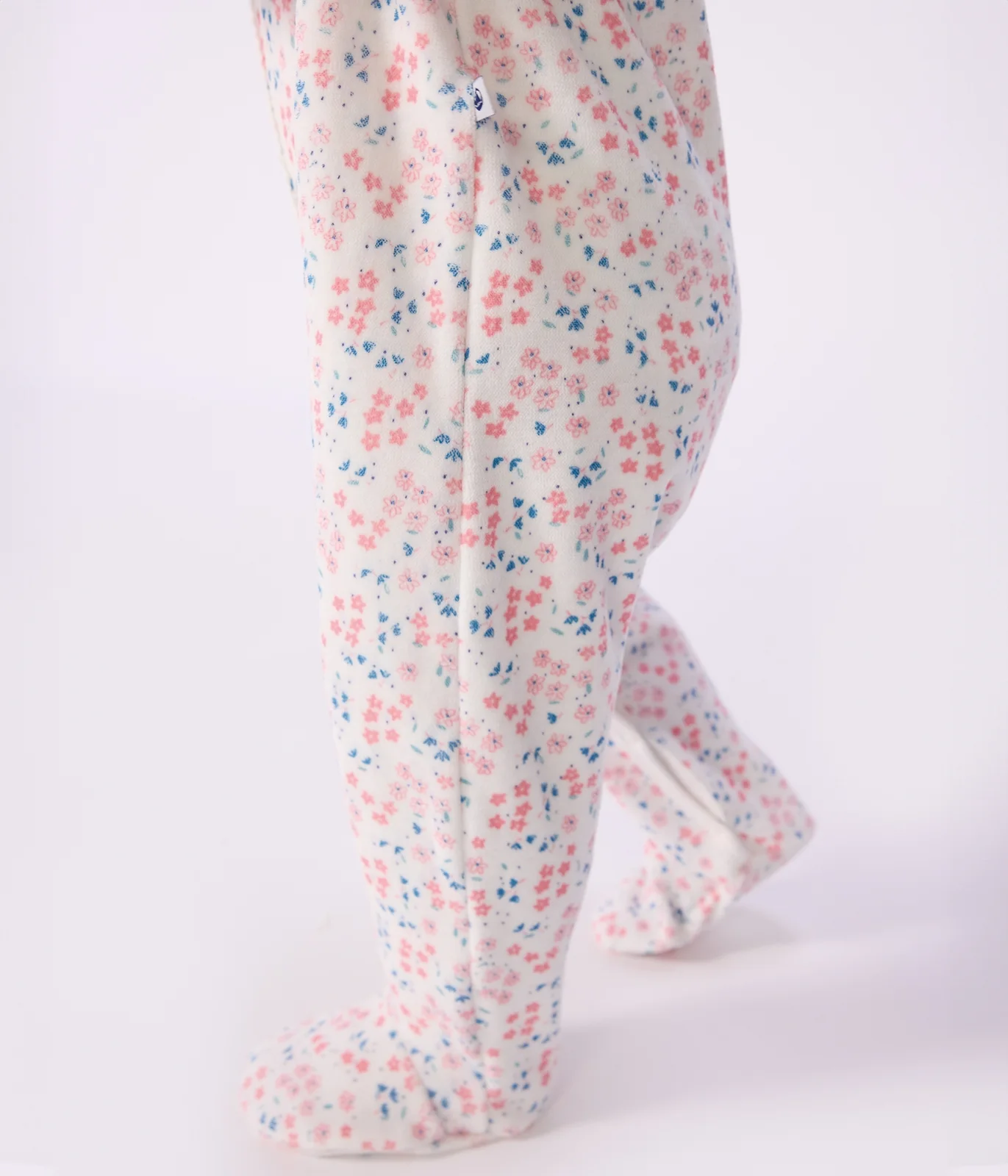 Babies' floral-print velour pyjama suit