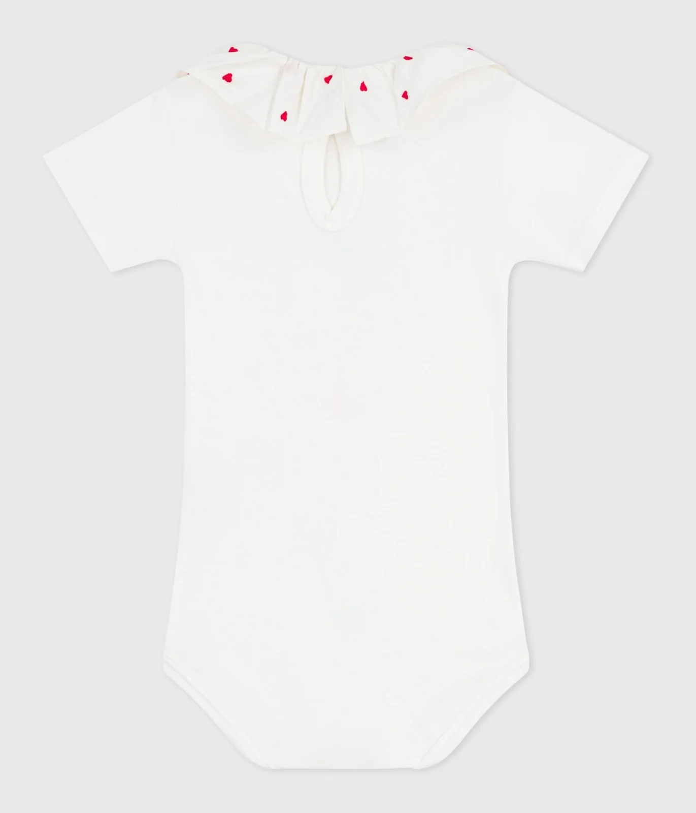 Babies' plain cotton body with an embroidered collar