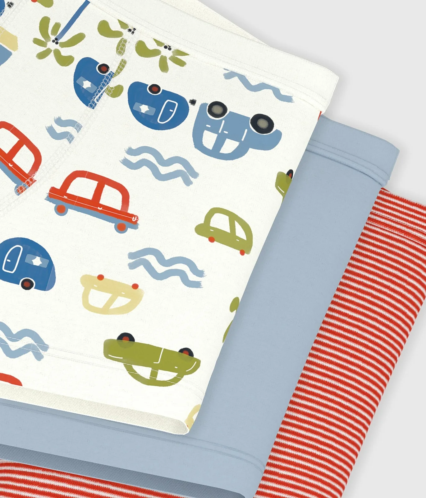 Pack of children's printed cotton boxers with covered waistbands