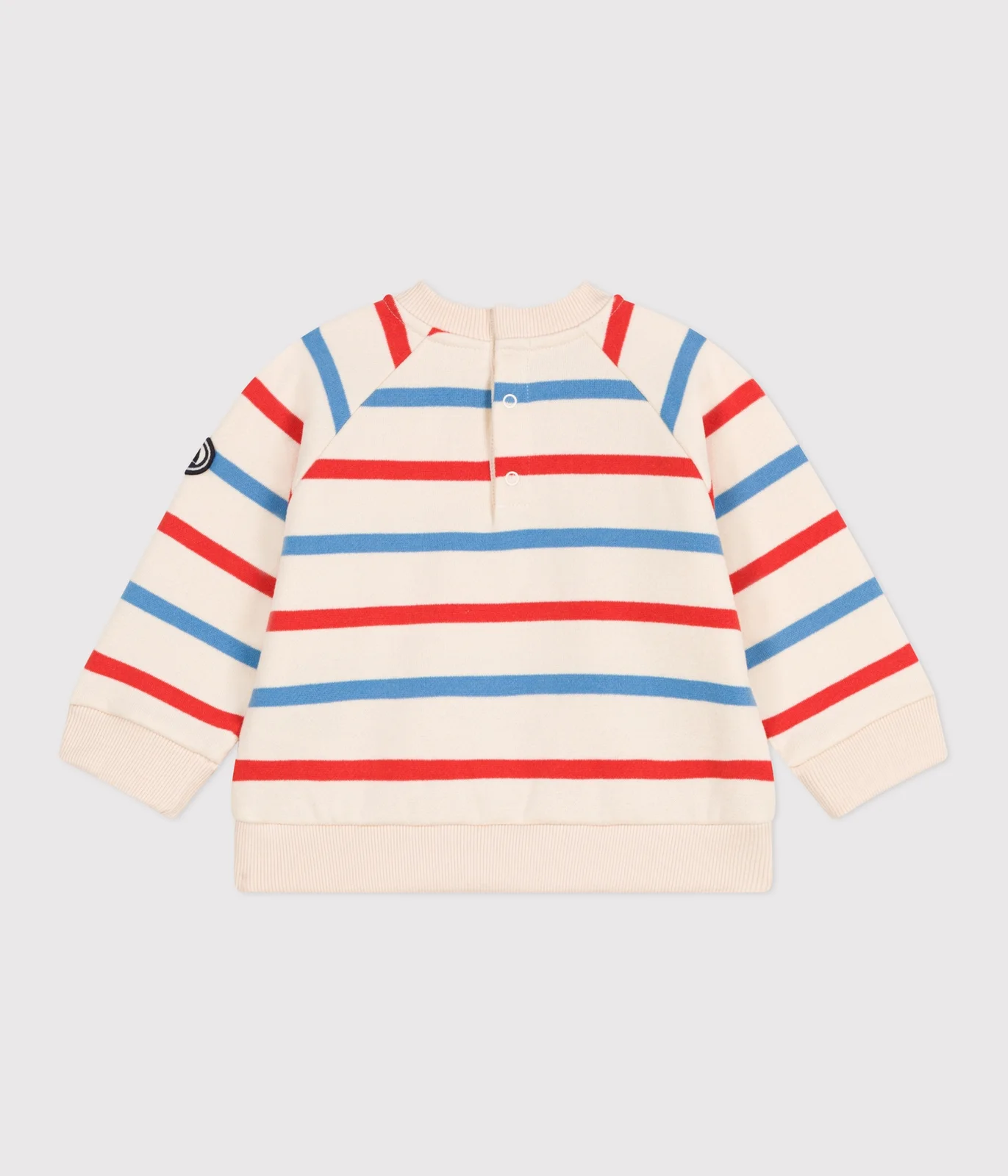Babies' Breton stripe cotton sweatshirt printed in two colours