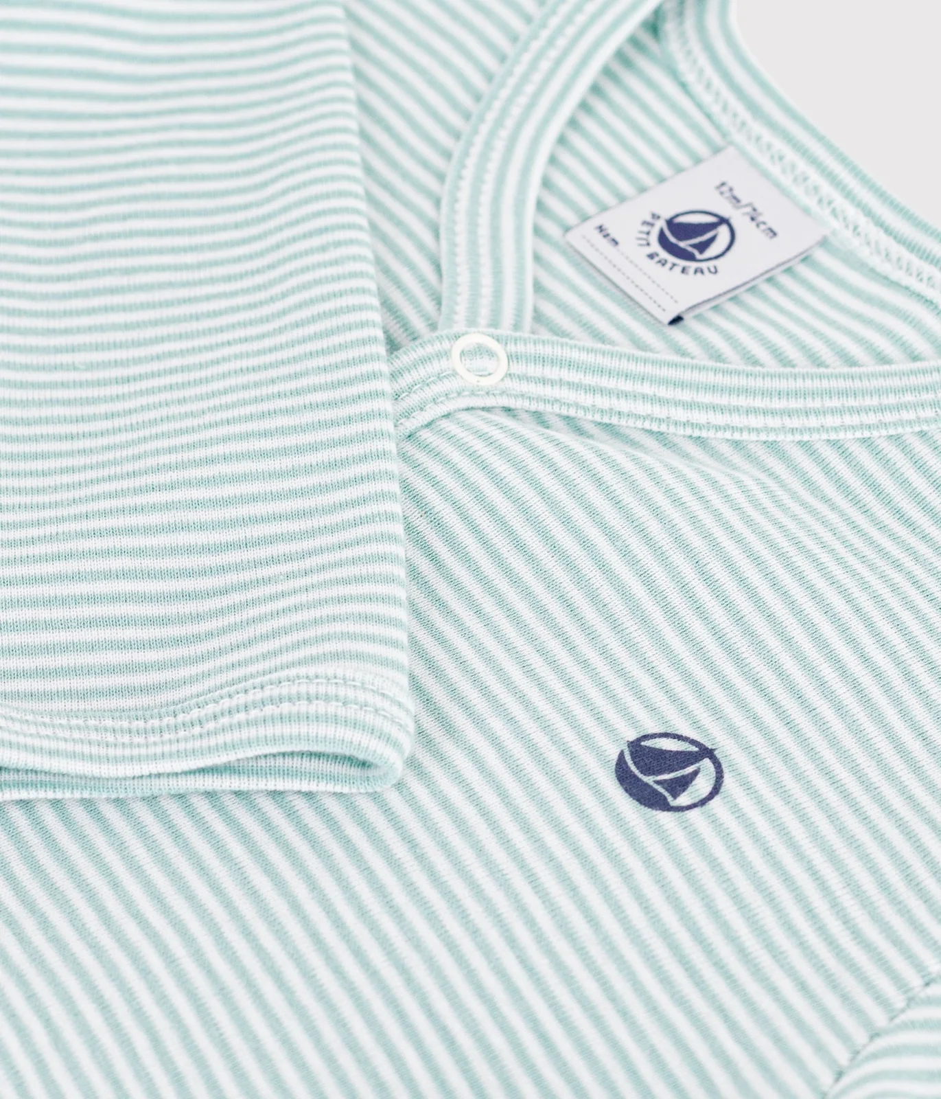 Babies' pinstriped cotton pyjama suit