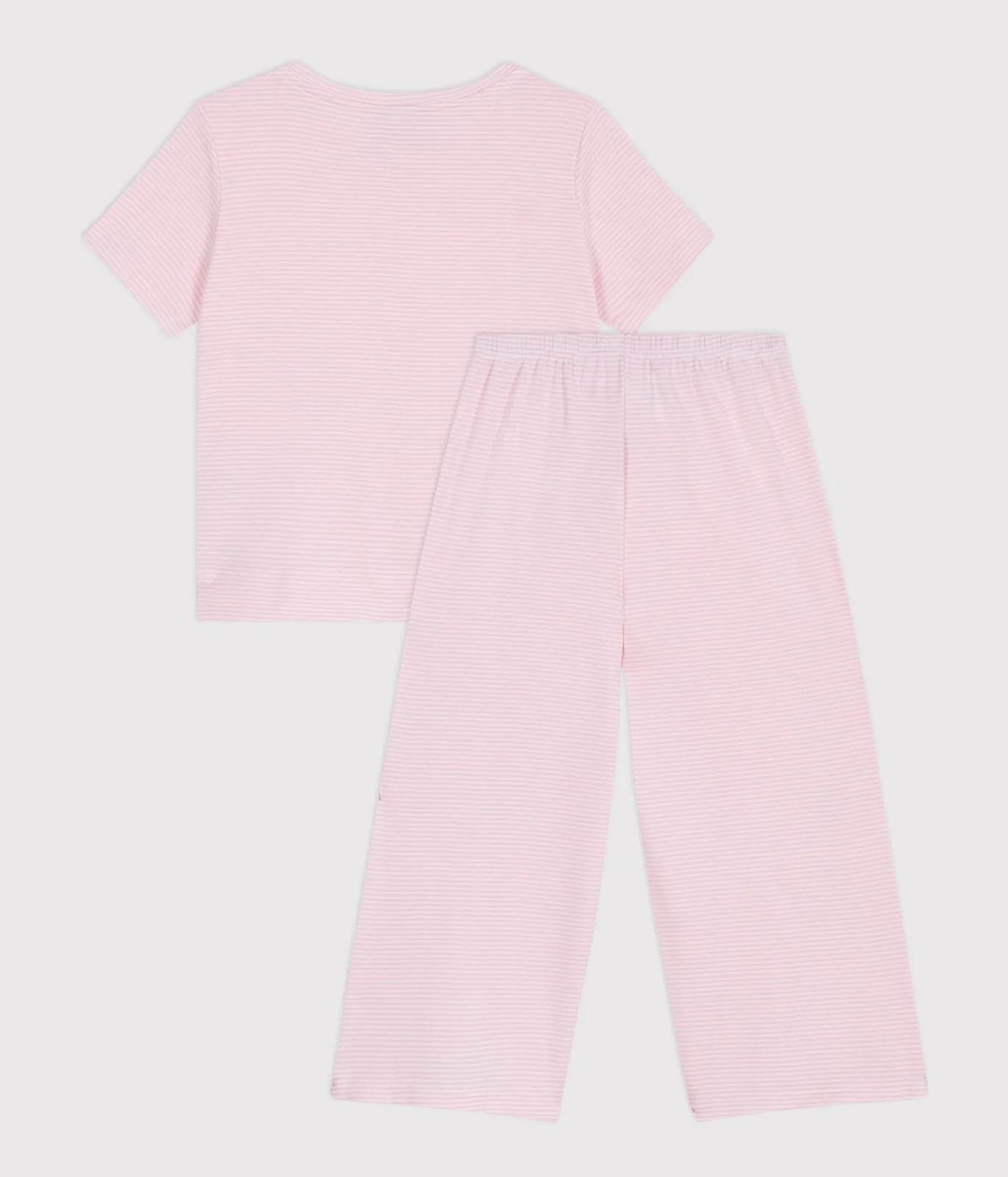 Children's stripy cotton pyjamas with short sleeves and wide legs