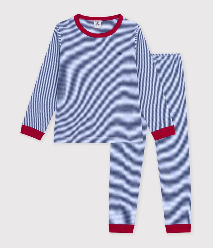 Children's stripy cotton pyjamas
