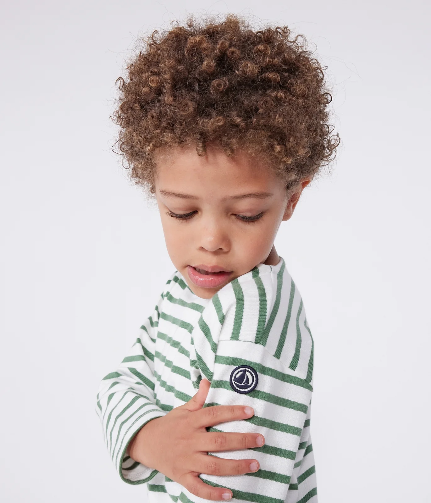 Children's unisex long-sleeved cotton Breton top