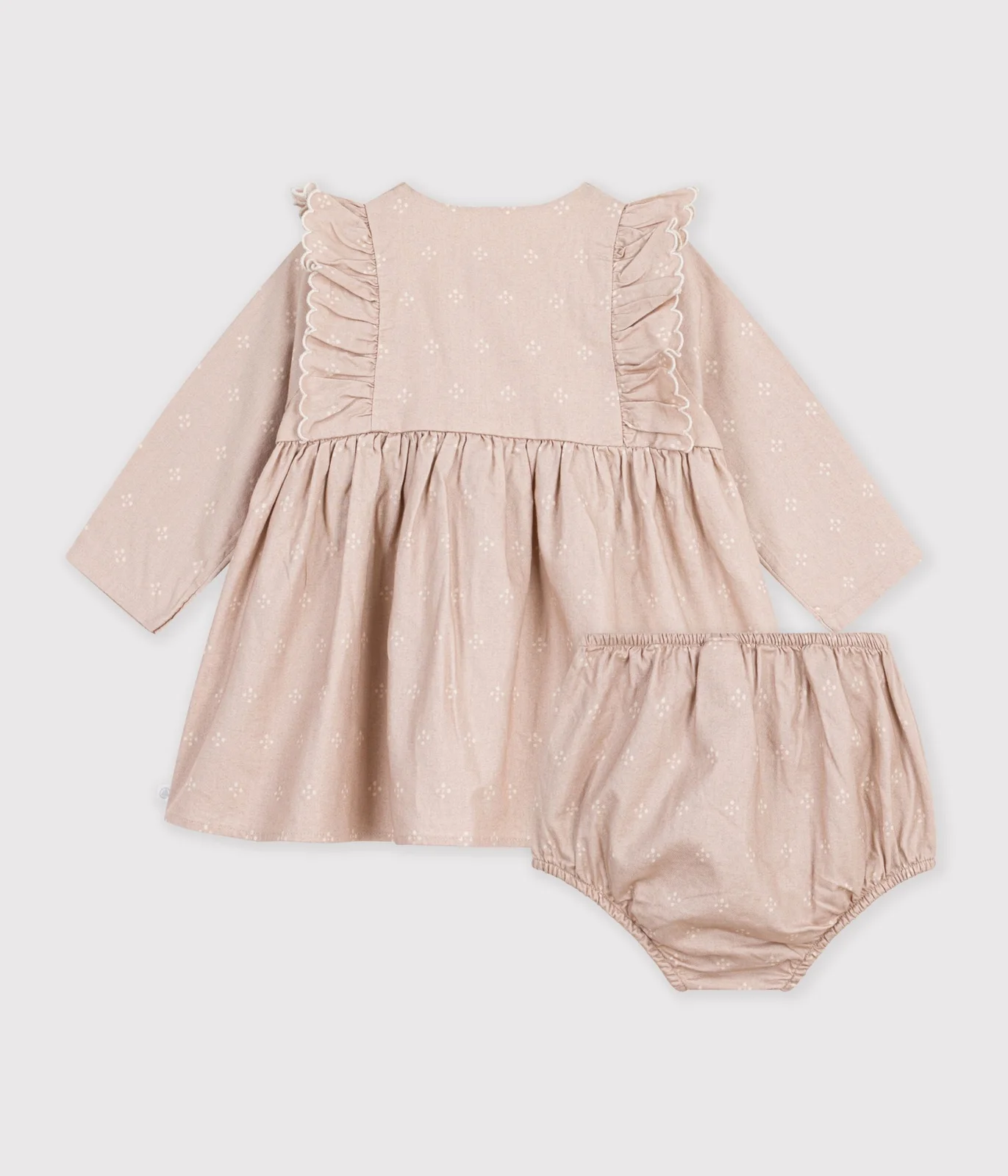 Babies' dress in cotton with a graphic print
